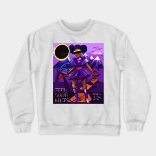 The top 10 best Black girl Total Solar Eclipse April 8 2024 Afro woman gift ideas for black girls and women Solar eclipse Crewneck Sweatshirt